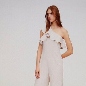 Mango Frilled Long Jumpsuit Size L